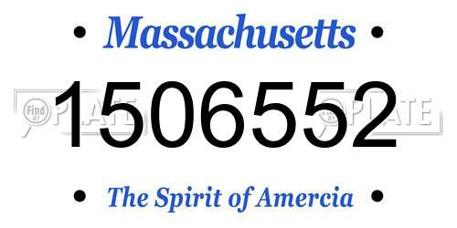 1506552 Massachusetts License Plate