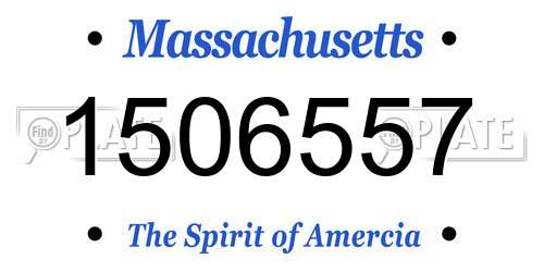 1506557 Massachusetts License Plate