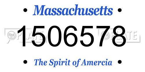 1506578 Massachusetts License Plate