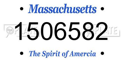 1506582 Massachusetts License Plate
