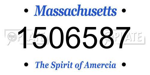 1506587 Massachusetts License Plate