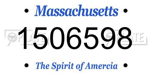 1506598 Massachusetts License Plate