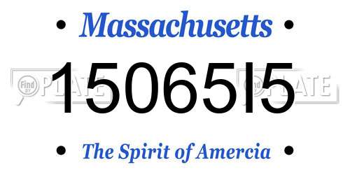 15065I5 Massachusetts License Plate