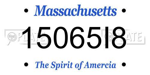 15065I8 Massachusetts License Plate
