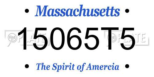 15065T5 Massachusetts License Plate