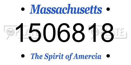1506818 Massachusetts License Plate