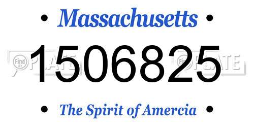 1506825 Massachusetts License Plate