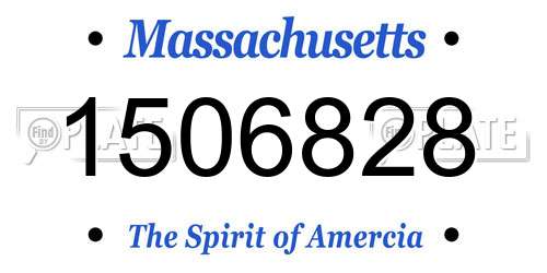 1506828 Massachusetts License Plate