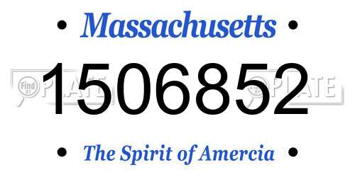 1506852 Massachusetts License Plate