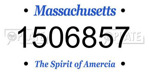 1506857 Massachusetts License Plate
