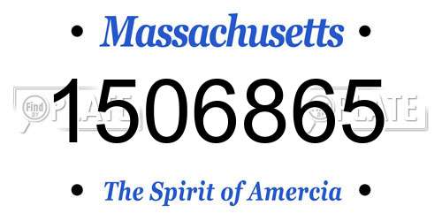 1506865 Massachusetts License Plate
