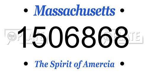 1506868 Massachusetts License Plate
