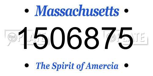 1506875 Massachusetts License Plate