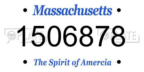 1506878 Massachusetts License Plate