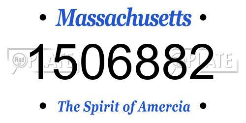 1506882 Massachusetts License Plate