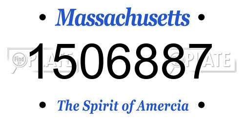 1506887 Massachusetts License Plate