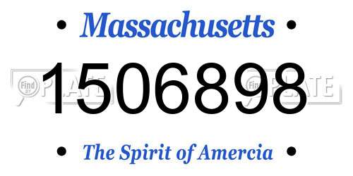 1506898 Massachusetts License Plate