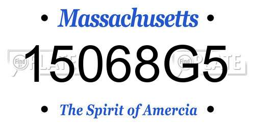 15068G5 Massachusetts License Plate