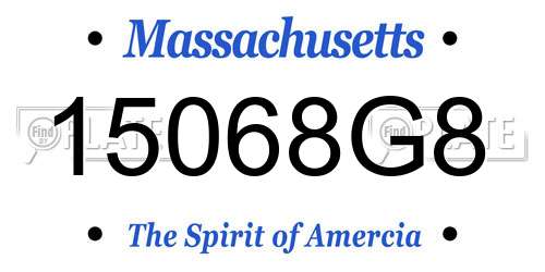 15068G8 Massachusetts License Plate