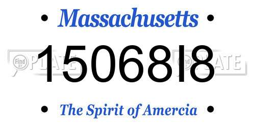 15068I8 Massachusetts License Plate