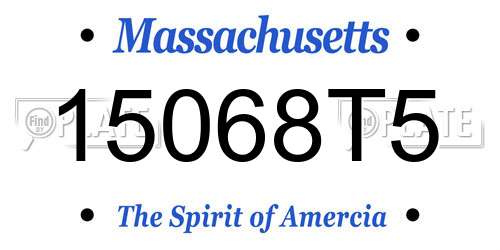 15068T5 Massachusetts License Plate