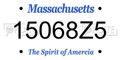 15068Z5 Massachusetts License Plate