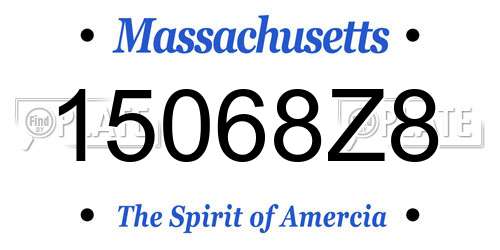 15068Z8 Massachusetts License Plate