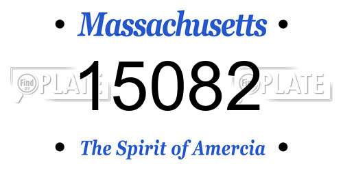 15082 Massachusetts License Plate