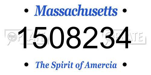 1508234 Massachusetts License Plate