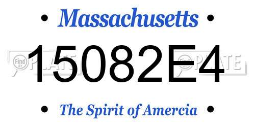 15082E4 Massachusetts License Plate