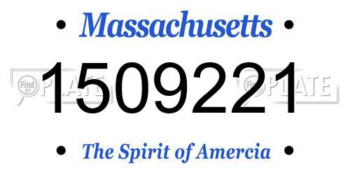 1509221 Massachusetts License Plate