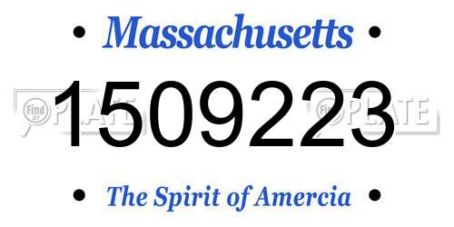 1509223 Massachusetts License Plate
