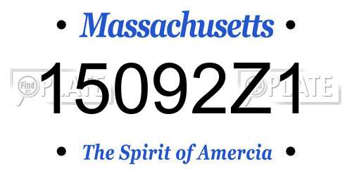 15092Z1 Massachusetts License Plate