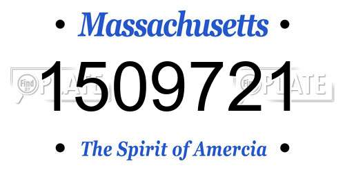 1509721 Massachusetts License Plate