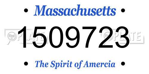 1509723 Massachusetts License Plate