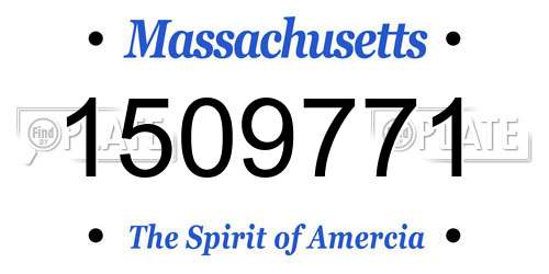1509771 Massachusetts License Plate