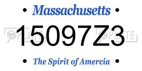 15097Z3 Massachusetts License Plate