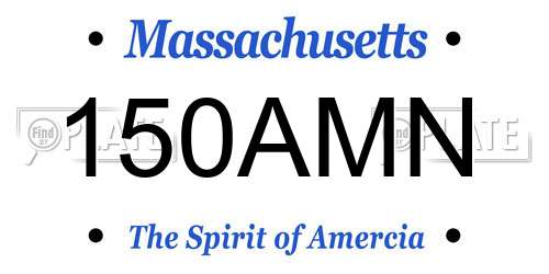 150AMN Massachusetts License Plate