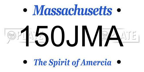 150JMA Massachusetts License Plate