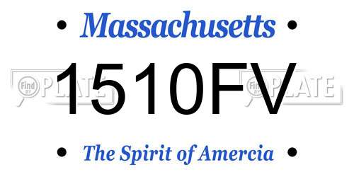 1510FV Massachusetts License Plate