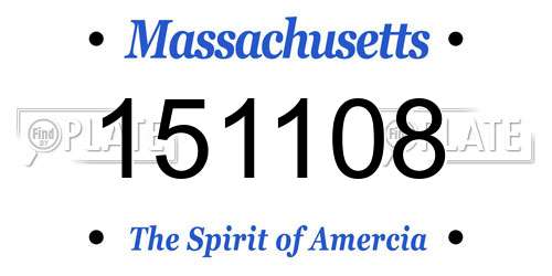 151108 Massachusetts License Plate