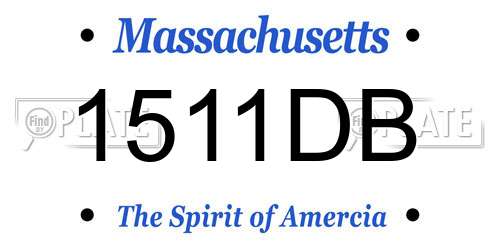 1511DB Massachusetts License Plate