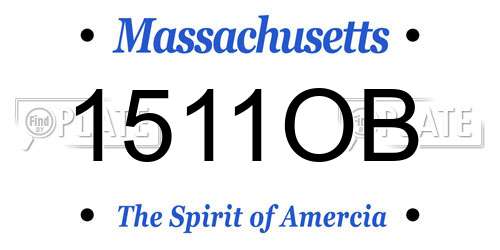 1511OB Massachusetts License Plate