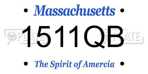 1511QB Massachusetts License Plate