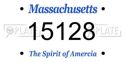 15128 Massachusetts License Plate