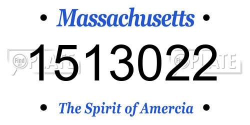 1513022 Massachusetts License Plate
