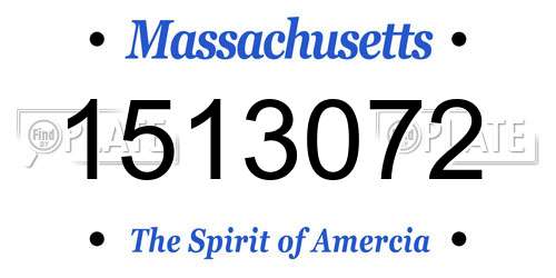 1513072 Massachusetts License Plate