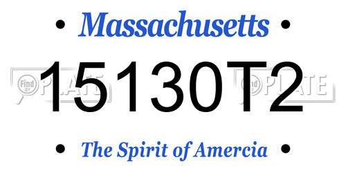 15130T2 Massachusetts License Plate