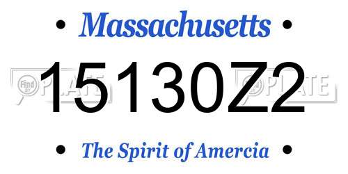15130Z2 Massachusetts License Plate
