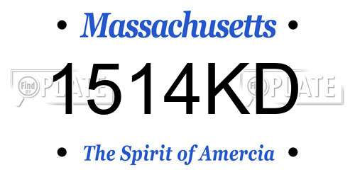 1514KD Massachusetts License Plate